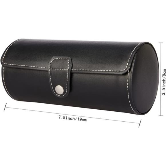 Vegan Leather Watch Case 3-Slot, Watch Roll Travel Storage Organizer - Picture 4 of 7